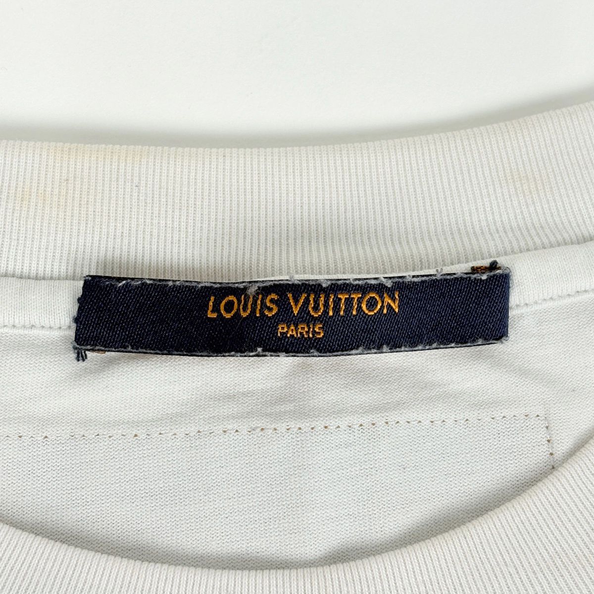 Louis Vuitton Logo Short Sleeve T-Shirt Virgil Avro Flow Top Cotton White — view 6