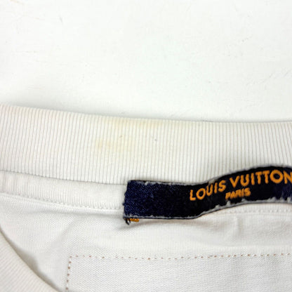 Louis Vuitton Logo Short Sleeve T-Shirt Virgil Avro Flow Top Cotton White — view 4