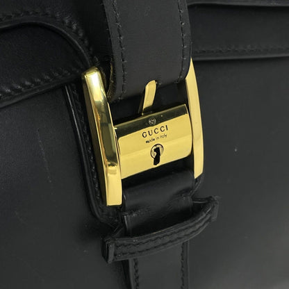 Gucci Logo Handbag Leather Black — view 4