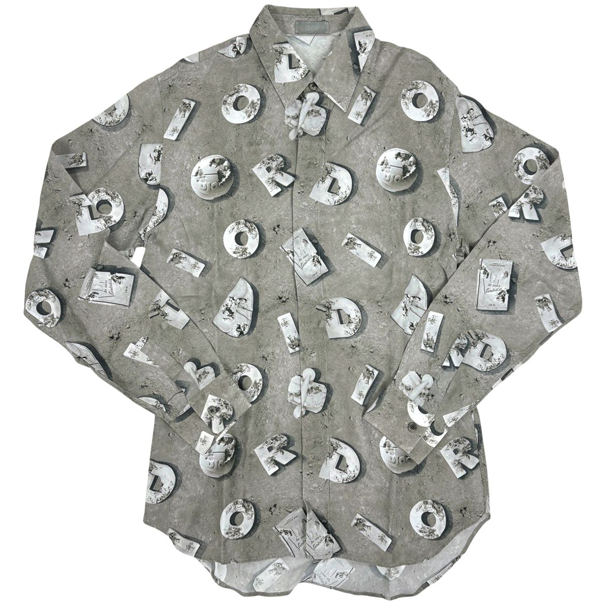 Dior Logo Cles Rick Shirt Daniel Ashal Top Rayon Gray