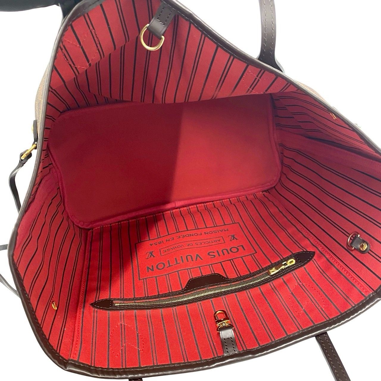 Louis Vuitton Neverfull MM Damier Leather Tote Brown — view 9