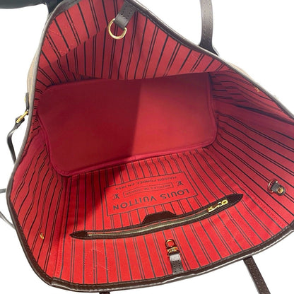 Louis Vuitton Neverfull MM Damier Leather Tote Brown — view 9