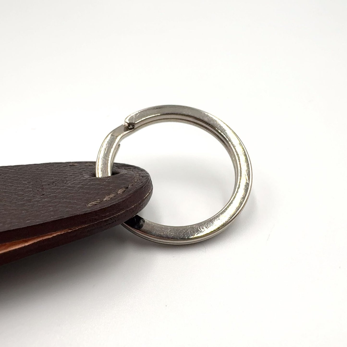 Hermes Petit Ash Porte Cles Toro Bull Key Ring Leather Metal Silver Pink Beige — view 5