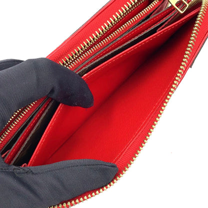 Louis Vuitton Zippy Wallet Retiro Monogram Cerise Leather Brown Red Round Gold — view 7