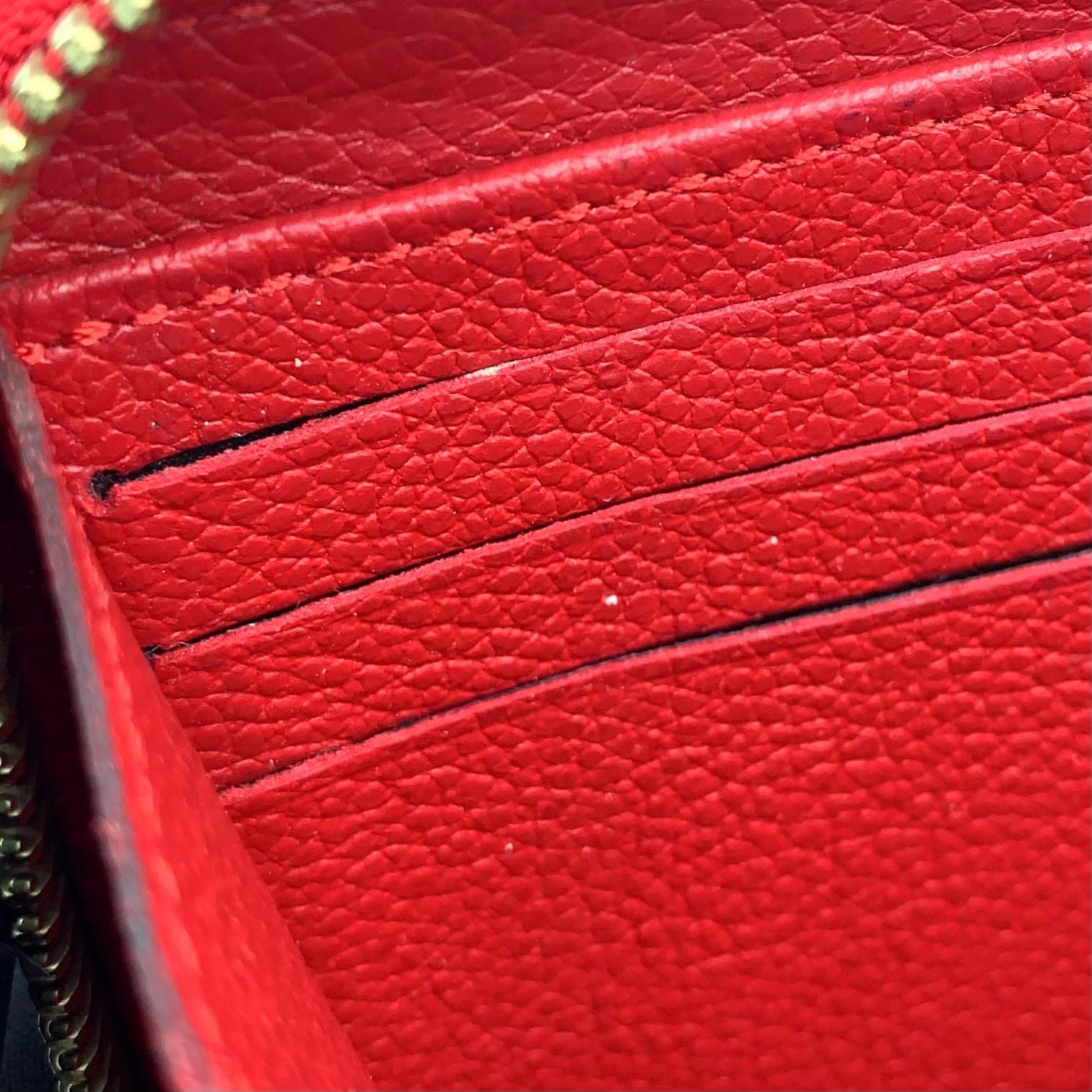 Louis Vuitton Zippy Wallet Monogram Empreinte Orian Leather Red Round Gold — view 8