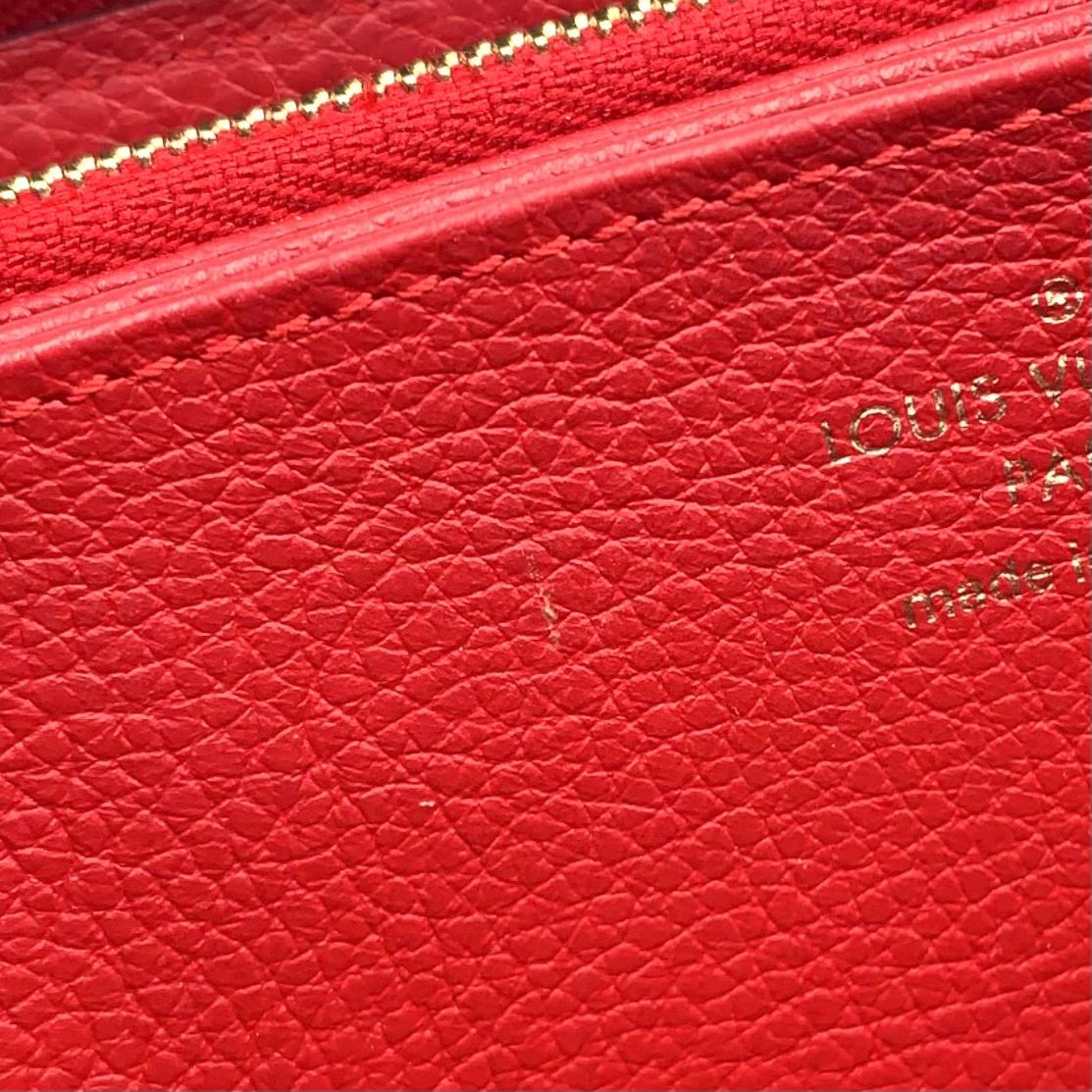Louis Vuitton Zippy Wallet Monogram Empreinte Orian Leather Red Round Gold — view 5