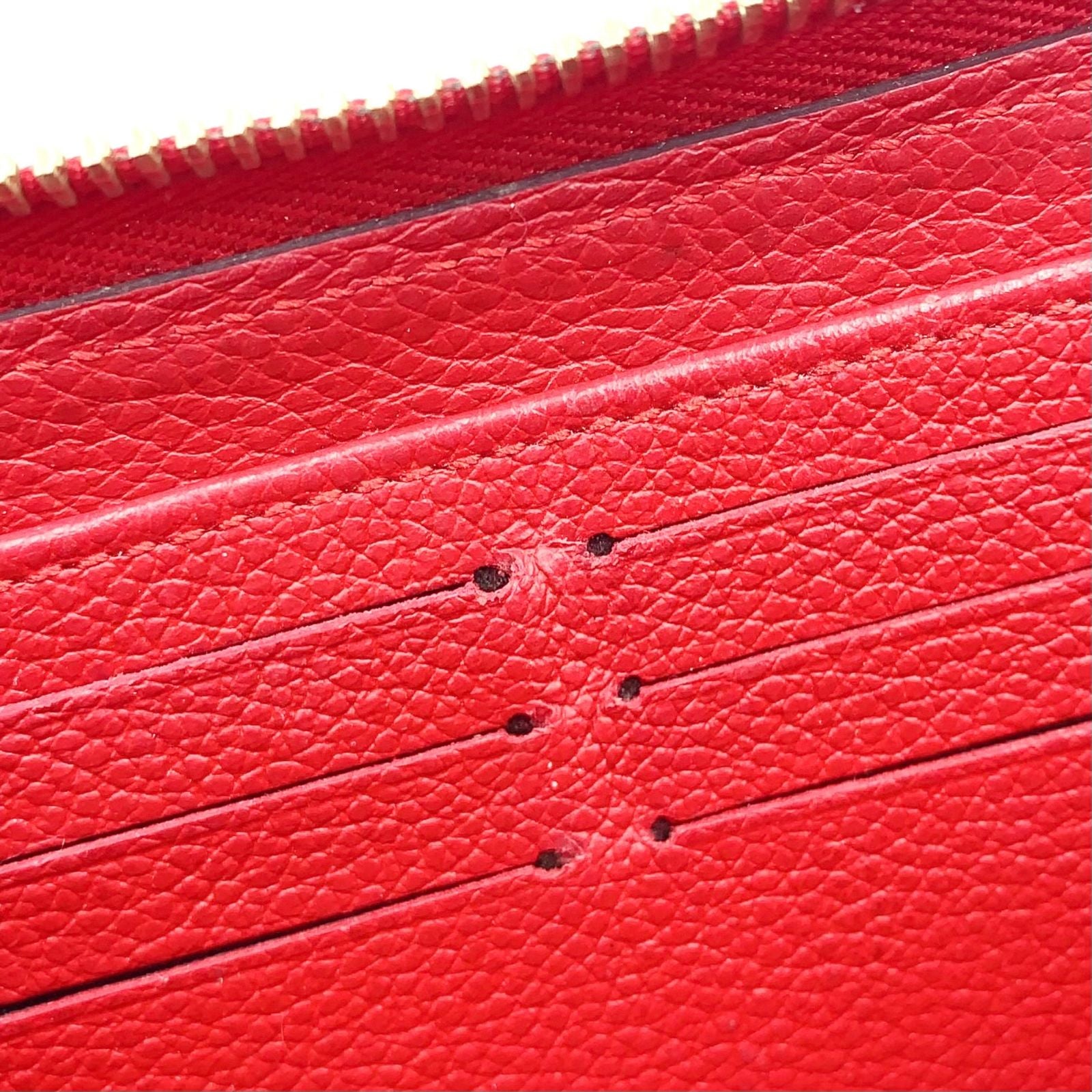Louis Vuitton Zippy Wallet Monogram Empreinte Orian Leather Red Round Gold — view 7