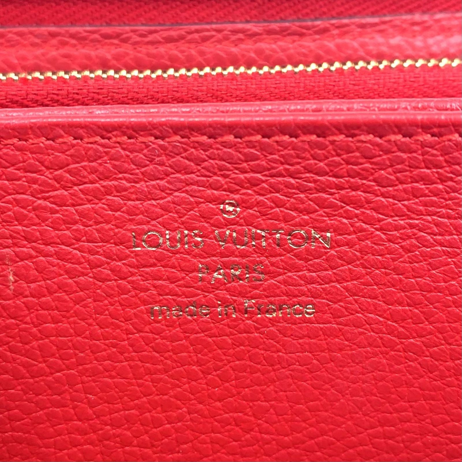 Louis Vuitton Zippy Wallet Monogram Empreinte Orian Leather Red Round Gold — view 4