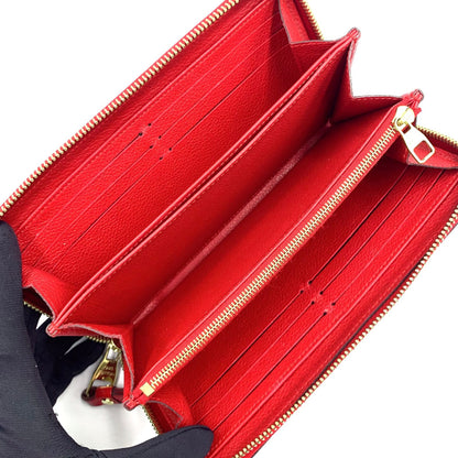Louis Vuitton Zippy Wallet Monogram Empreinte Orian Leather Red Round Gold — view 3