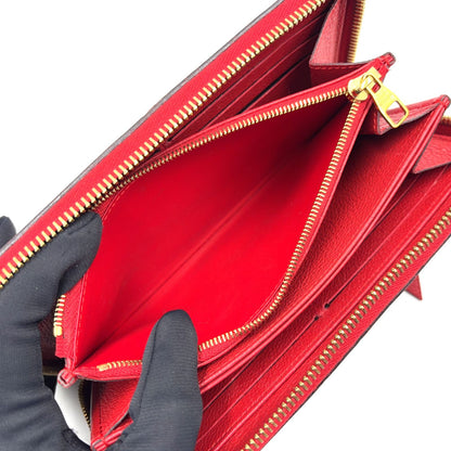Louis Vuitton Zippy Wallet Monogram Empreinte Orian Leather Red Round Gold — view 6