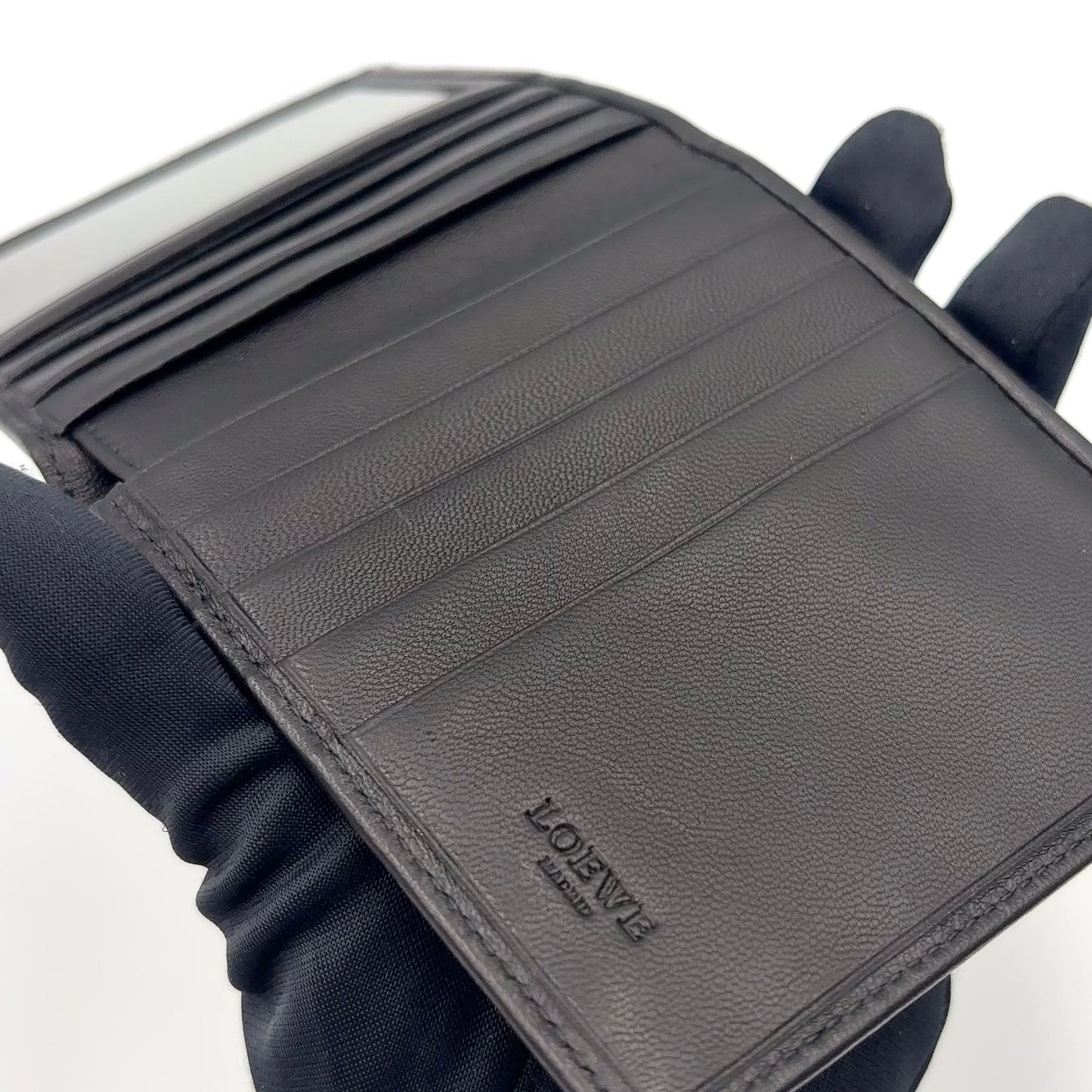 Loewe Bifold Card Case Leather Black Wallet — view 8
