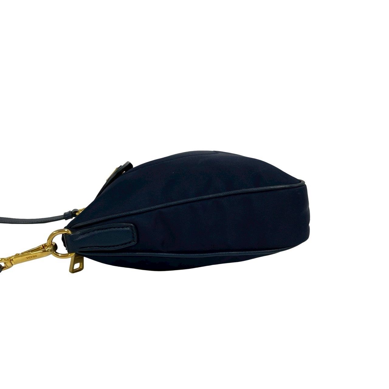 Prada Triangle Logo Nylon Saffiano Leather Mini Shoulder Bag Pochette Crossbody — view 5