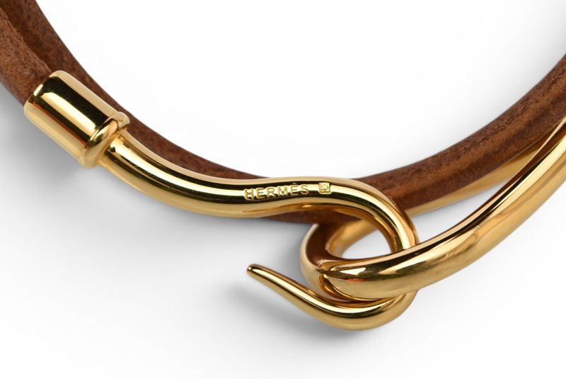 Hermes Bangle Bracelet Jumbo Choker Brown Gold — view 5