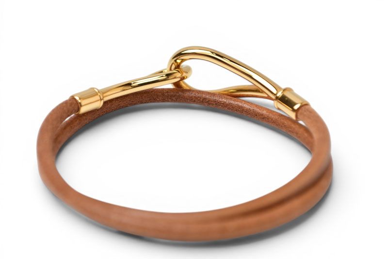 Hermes Bangle Bracelet Jumbo Choker Brown Gold — view 4