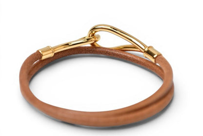 Hermes Bangle Bracelet Jumbo Choker Brown Gold — view 4