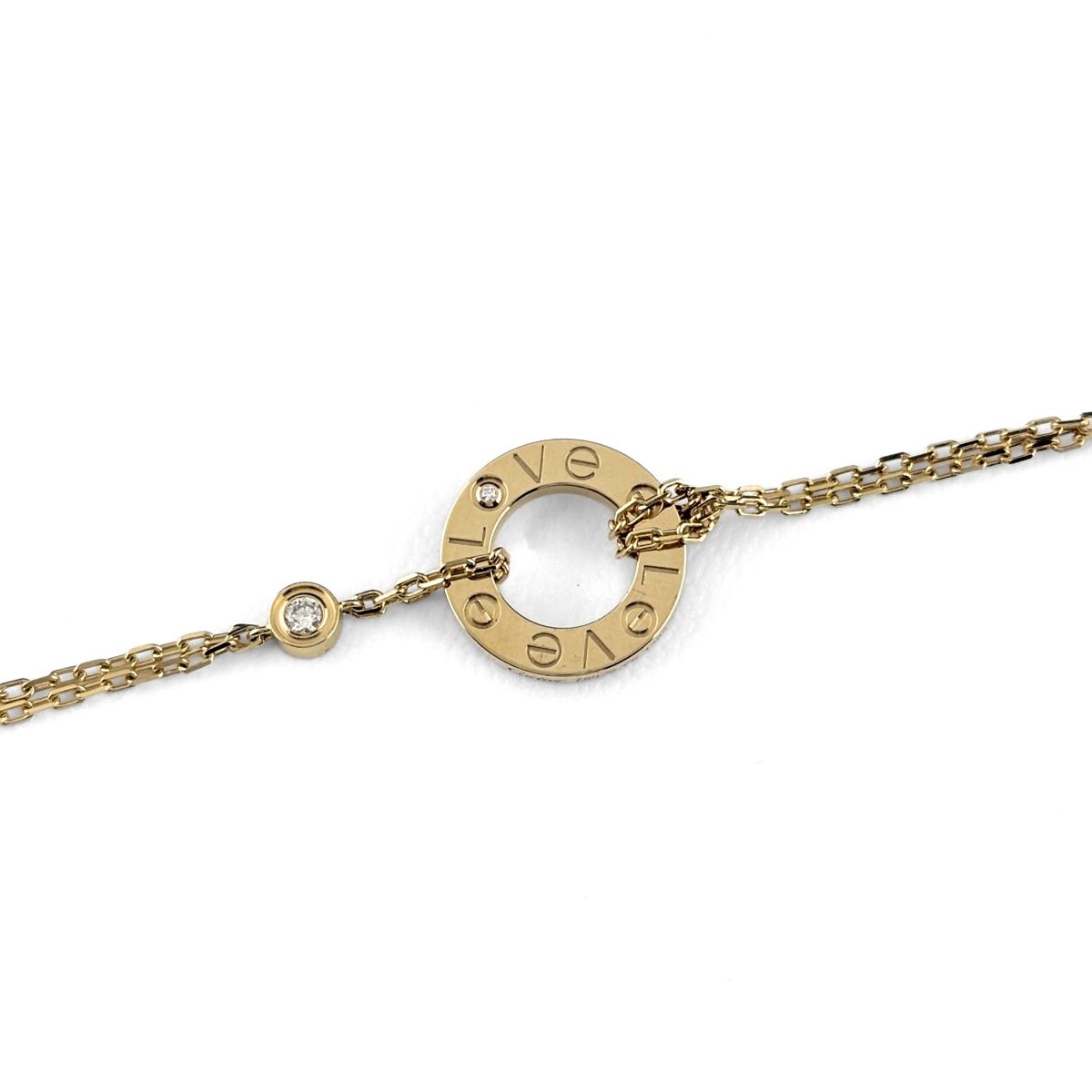 Cartier Love Circle Bracelet YG Yellow Gold Pave Diamond — view 3