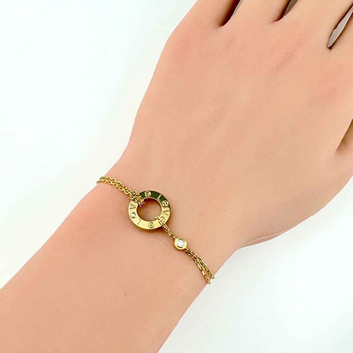 Cartier Love Circle Bracelet YG Yellow Gold Pave Diamond — view 6
