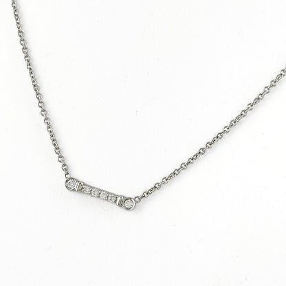 Tiffany & Co Fleur de Lis Stem Necklace Pendant Melee Diamond