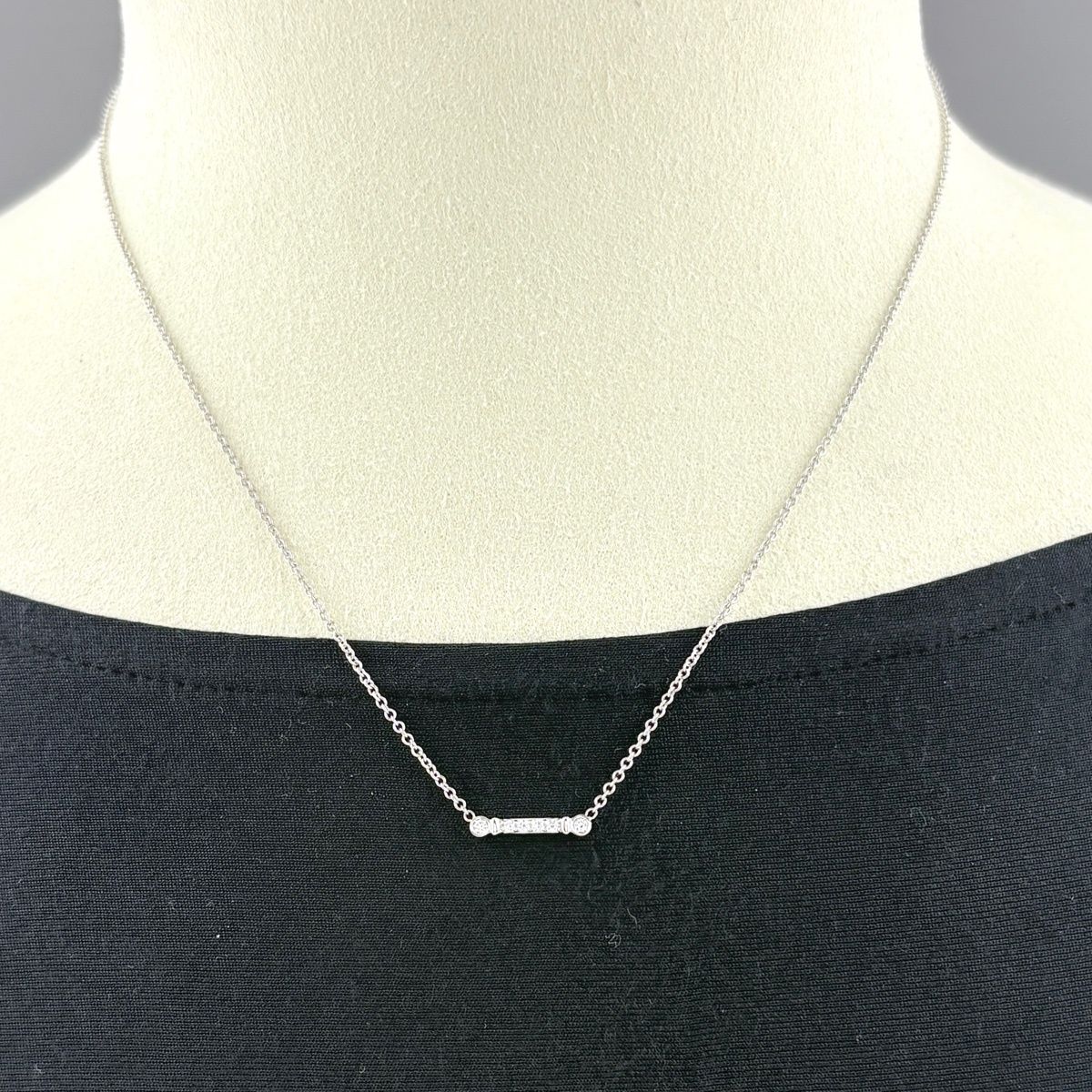 Tiffany & Co Fleur de Lis Stem Necklace Pendant Melee Diamond — view 4