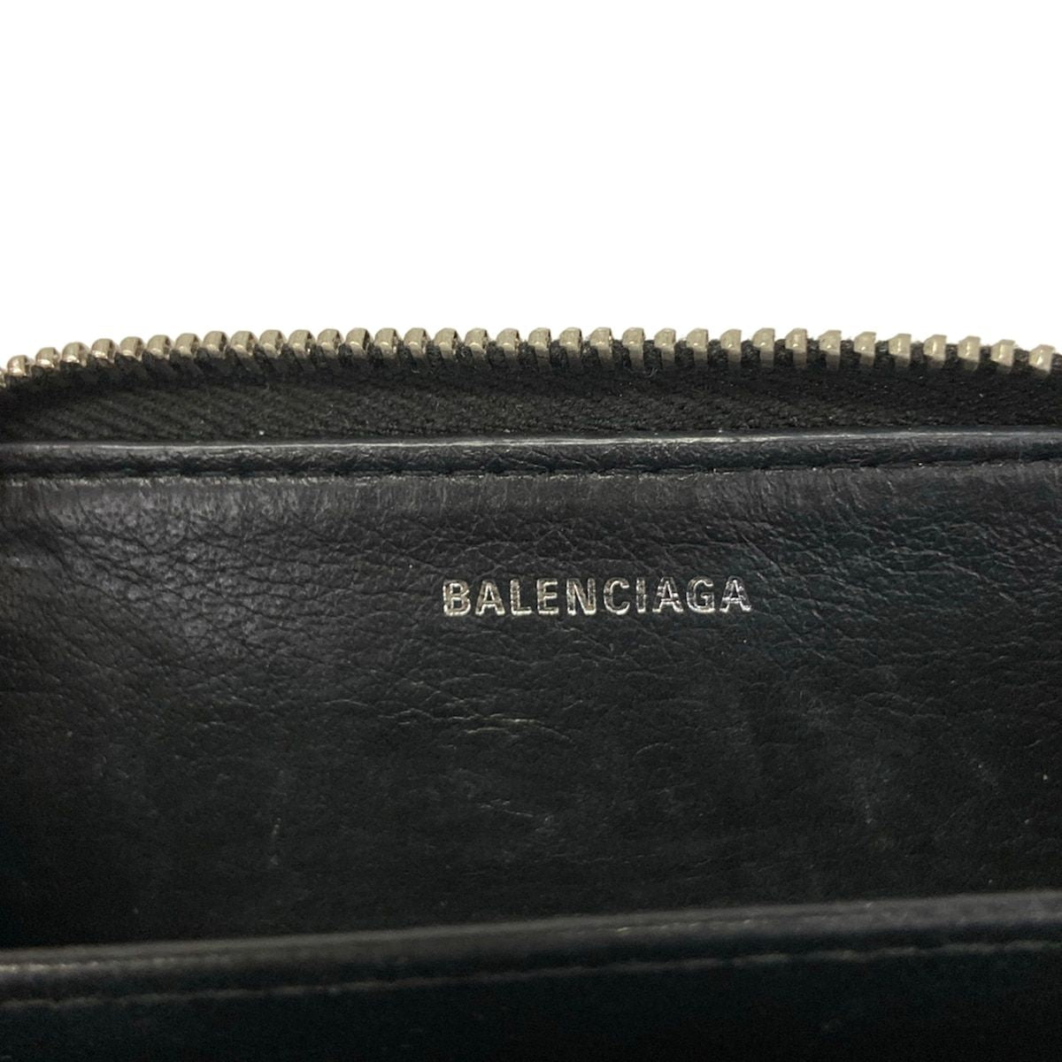 Balenciaga Coin Case Everyday Zip Continental Card Black White Zip Around — view 4