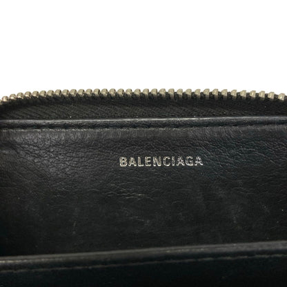 Balenciaga Coin Case Everyday Zip Continental Card Black White Zip Around — view 4