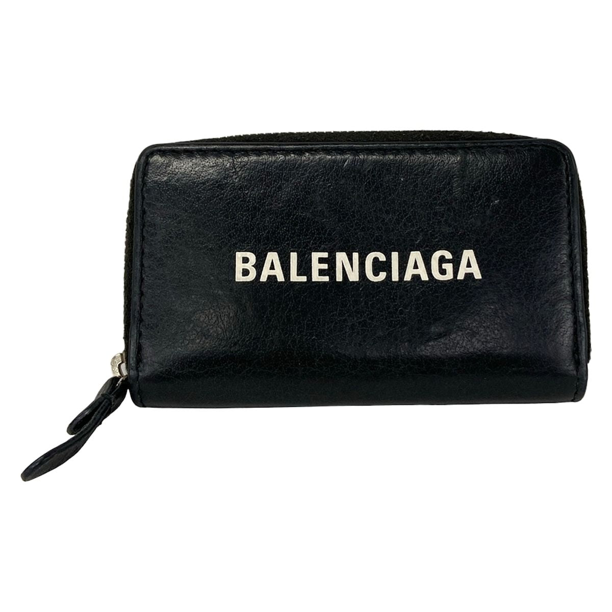 Balenciaga Coin Case Everyday Zip Continental Card Black White Zip Around