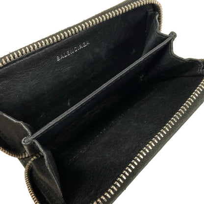 Balenciaga Coin Case Everyday Zip Continental Card Black White Zip Around — view 3