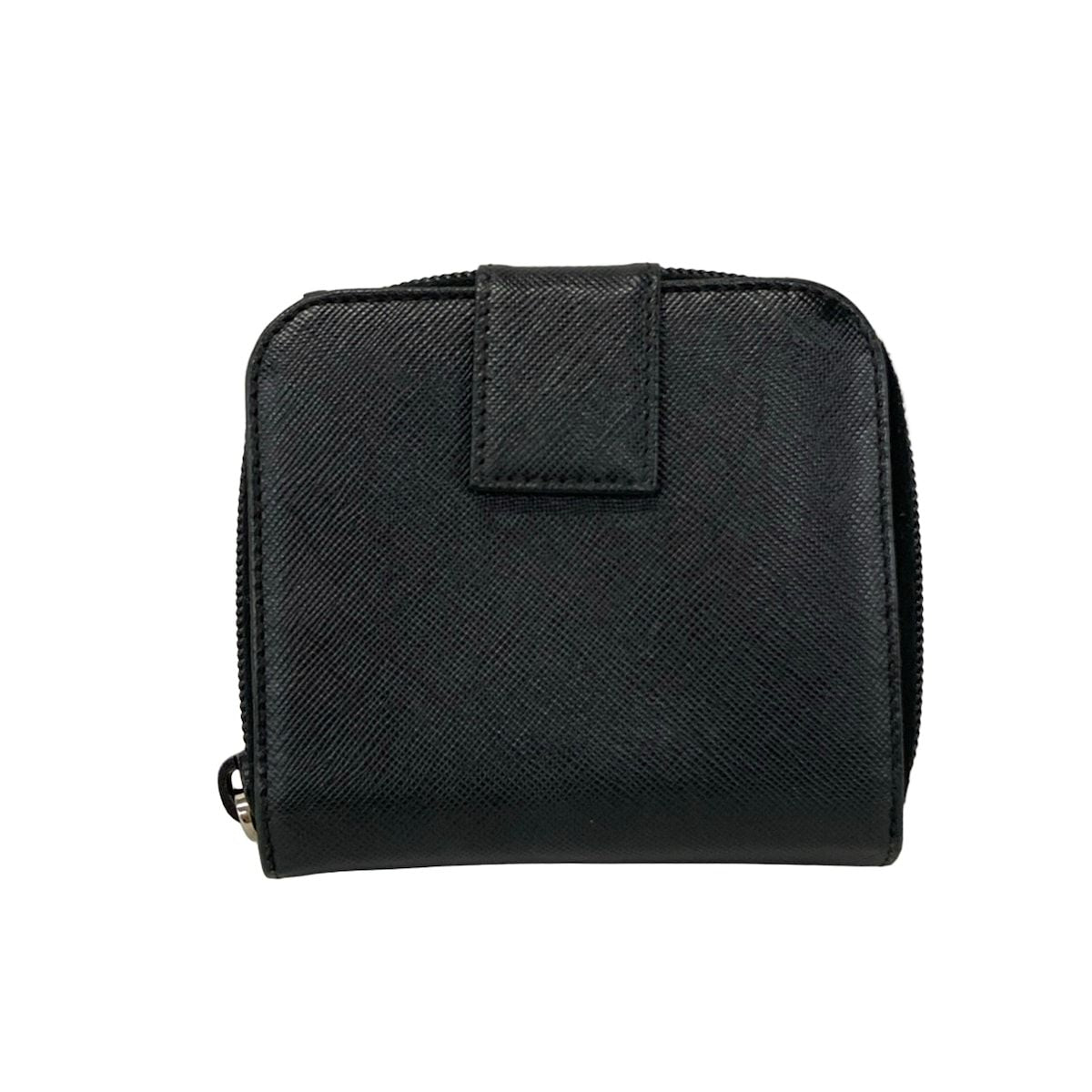 Prada Bifold Wallet Black Zip Around Leather — view 2