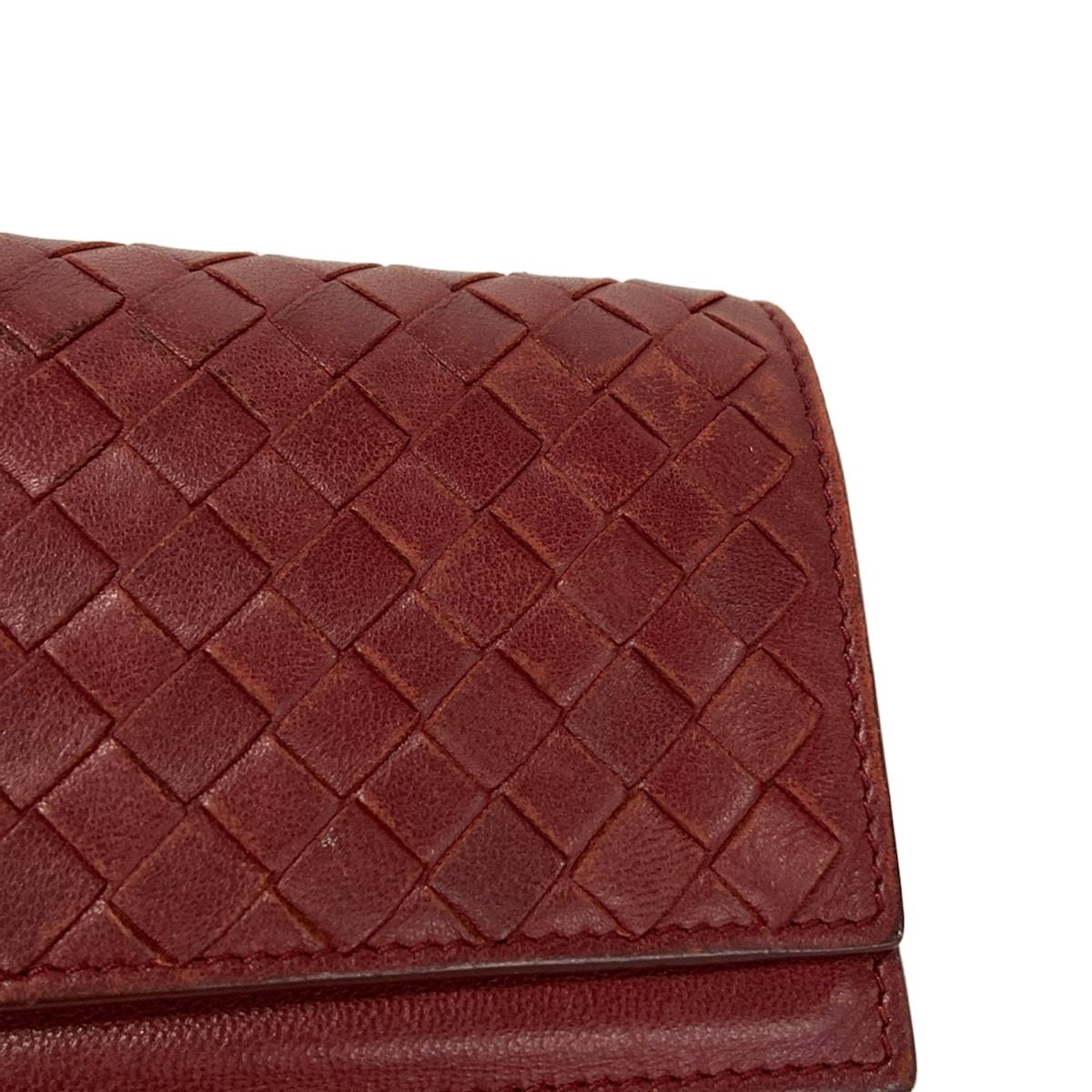 Bottega Veneta Wallet Intrecciato Red Leather — view 8