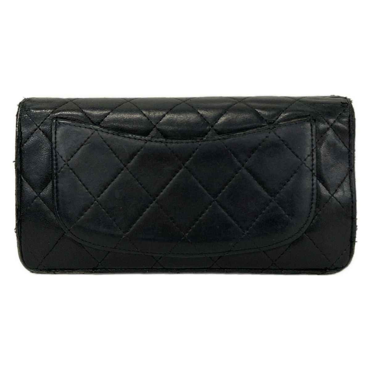 Chanel Wallet Quilted Black CC Logo Lambskin — view 2