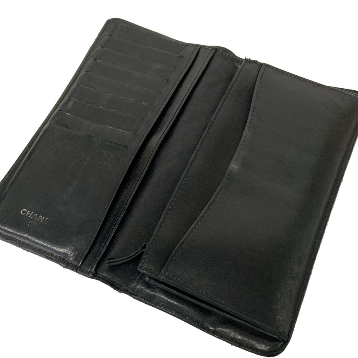 Chanel Wallet Quilted Black CC Logo Lambskin — view 3