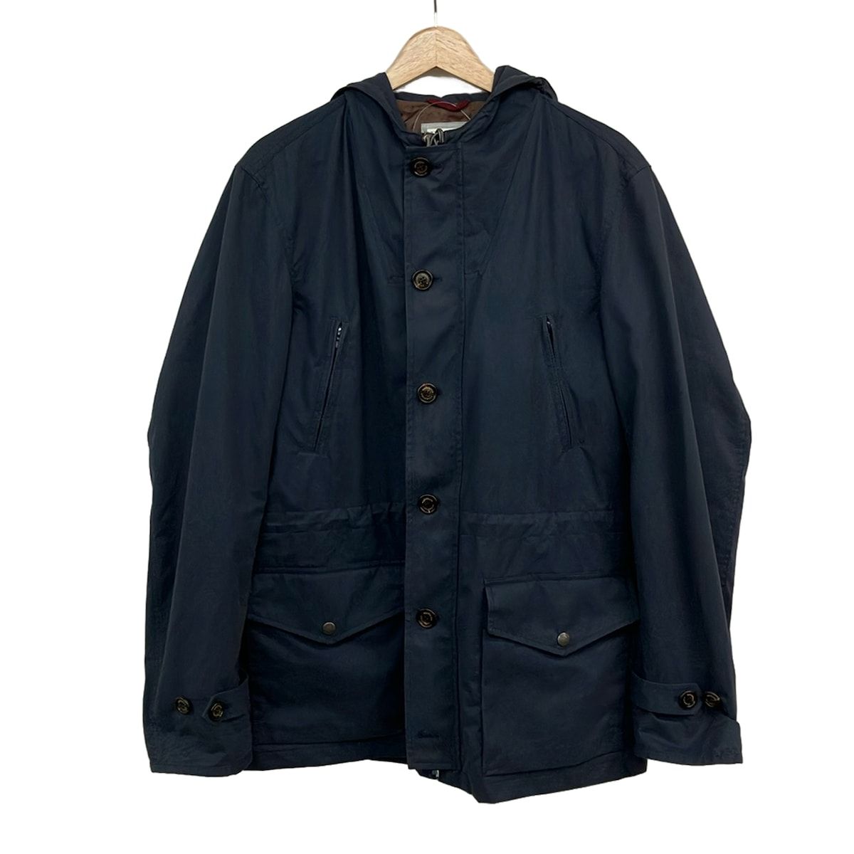 Brunello Cucinelli Coat M Navy Long Sleeve Spring Autumn Zip Up