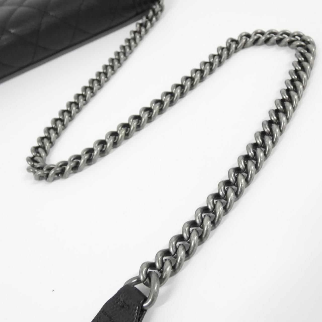 Chanel Line Chain Shoulder Bag Black — view 6