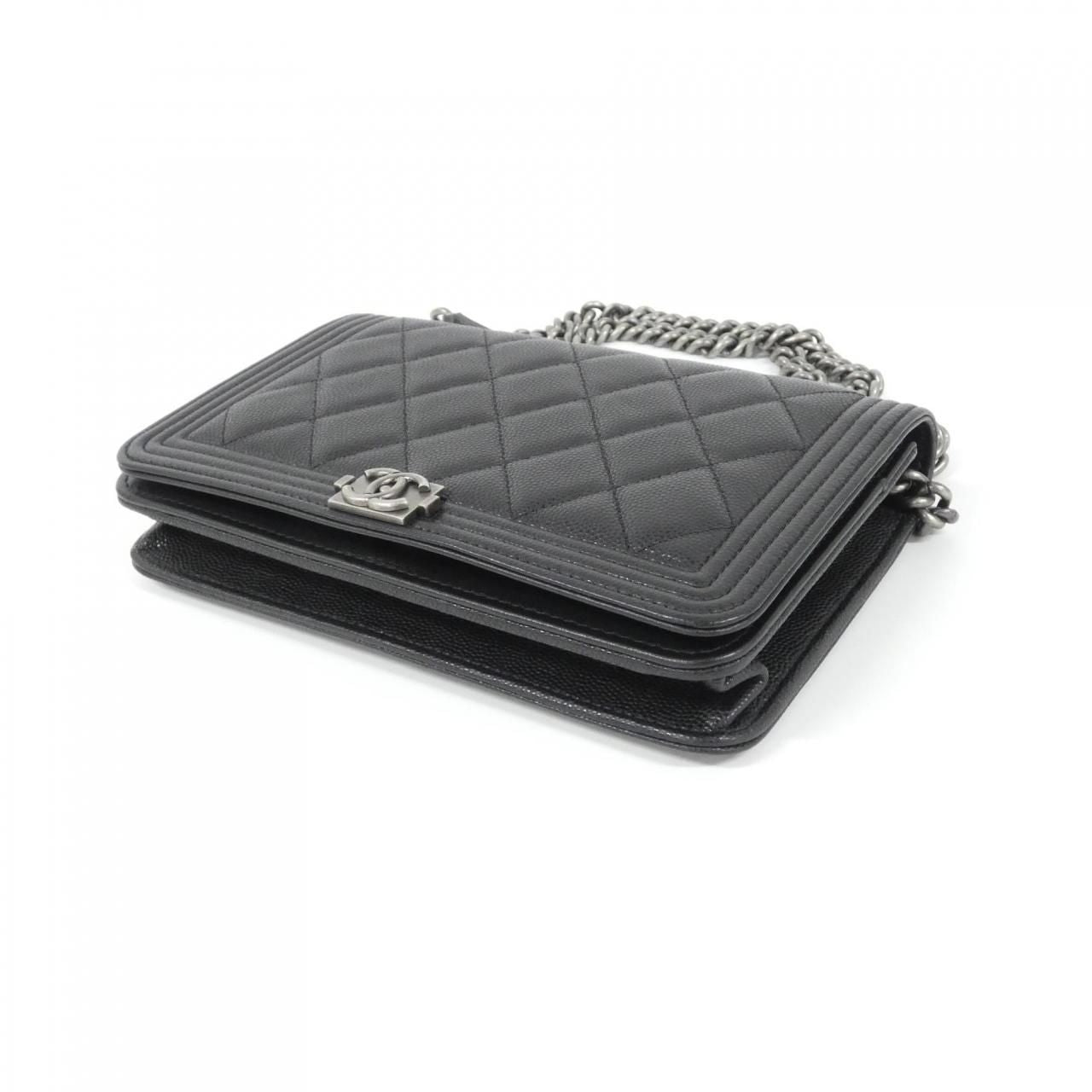 Chanel Line Chain Shoulder Bag Black — view 3