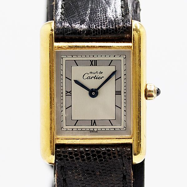 Cartier Must Tank SM 3 Quartz Silver Dial Roman Watch