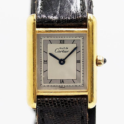 Cartier Must Tank SM 3 Quartz Silver Dial Roman Watch