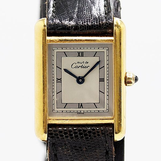 Cartier Must Tank SM 3 Quartz Silver Dial Roman Watch