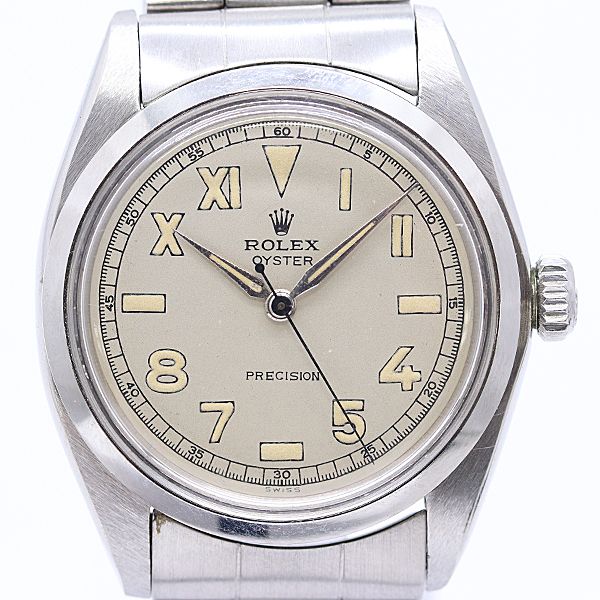 Rolex Oyster Precision No Manual Winding Ivory Dial Watch