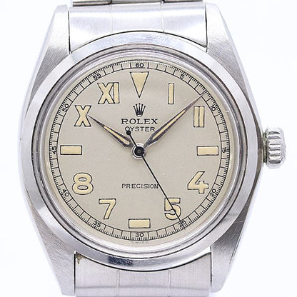 Rolex Oyster Precision No Manual Winding Ivory Dial Watch