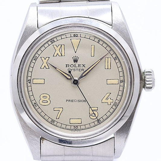 Rolex Oyster Precision No Manual Winding Ivory Dial Watch