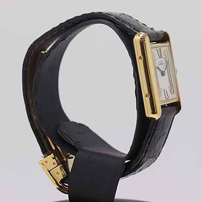 Cartier Must Tank Vermeil SM Trinity Dial Quartz White Watch Mtm — view 2