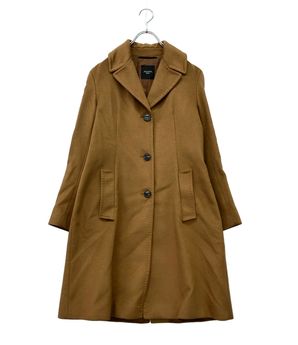 Max Mara Weekend Chesterfield Coat Long Wool Button Camel 40