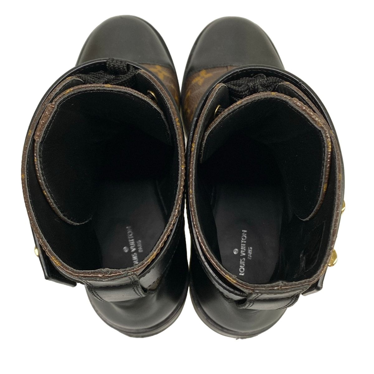 Louis Vuitton Short Boots 38.5 M Wonderland Line Ankle Dark Brown Black LV — view 7