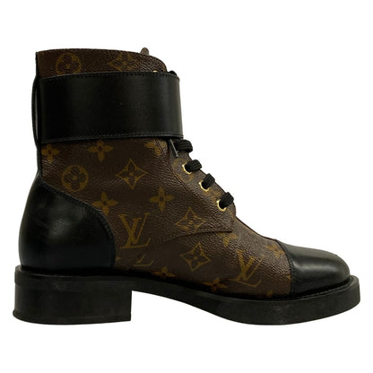 Louis Vuitton Short Boots 38.5 M Wonderland Line Ankle Dark Brown Black LV — view 2