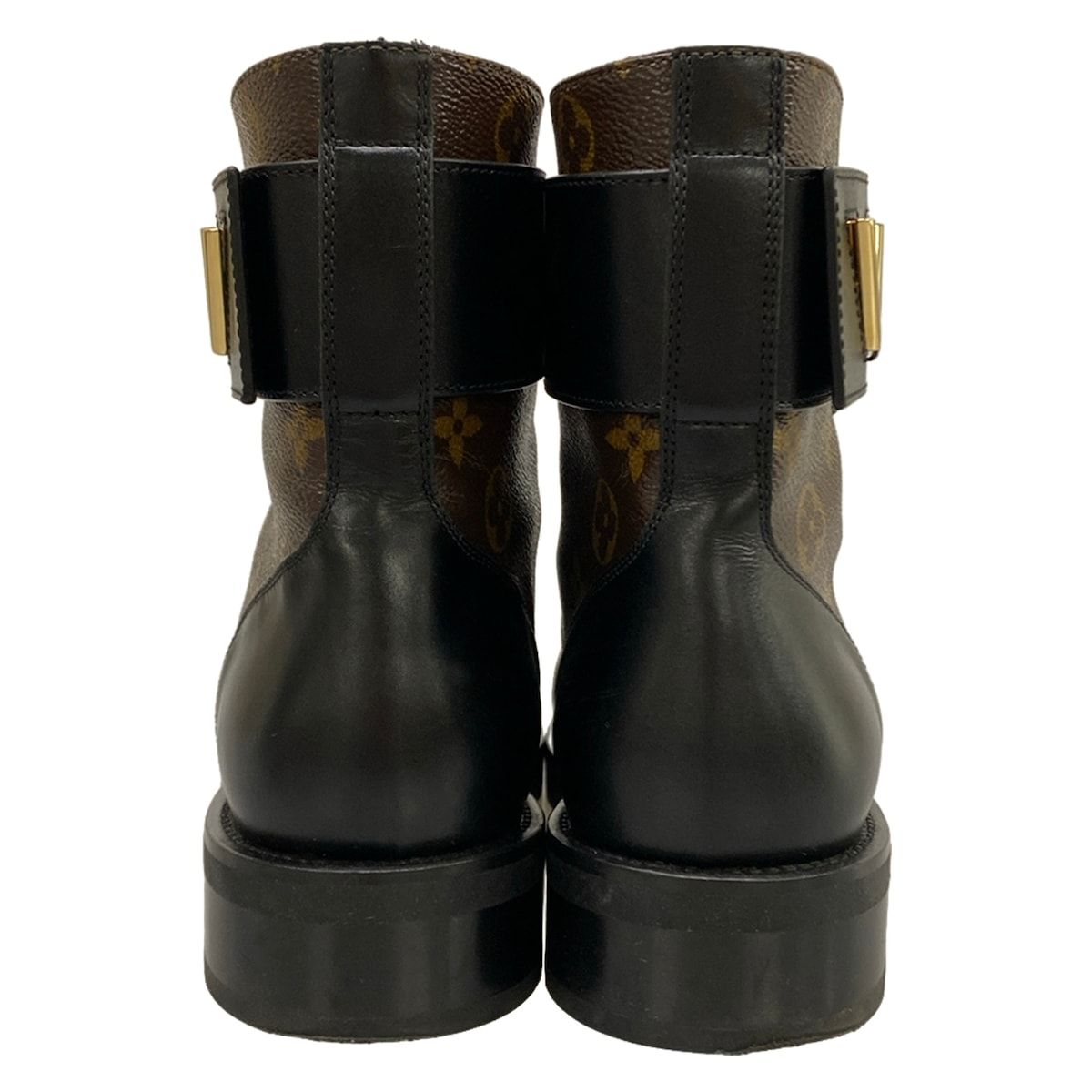 Louis Vuitton Short Boots 38.5 M Wonderland Line Ankle Dark Brown Black LV — view 6