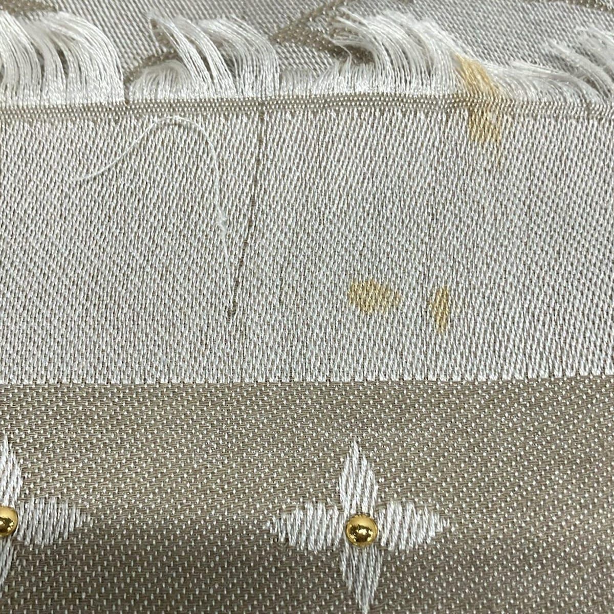 Louis Vuitton Shawl Beige Gold Studded Wool Silk Scarf — view 4