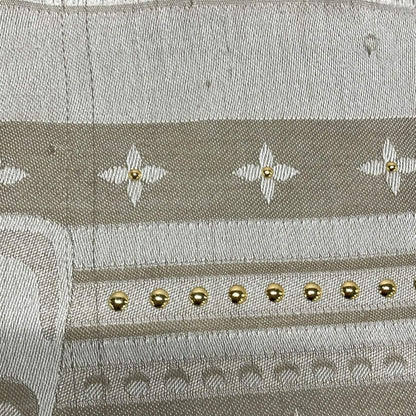 Louis Vuitton Shawl Beige Gold Studded Wool Silk Scarf — view 5