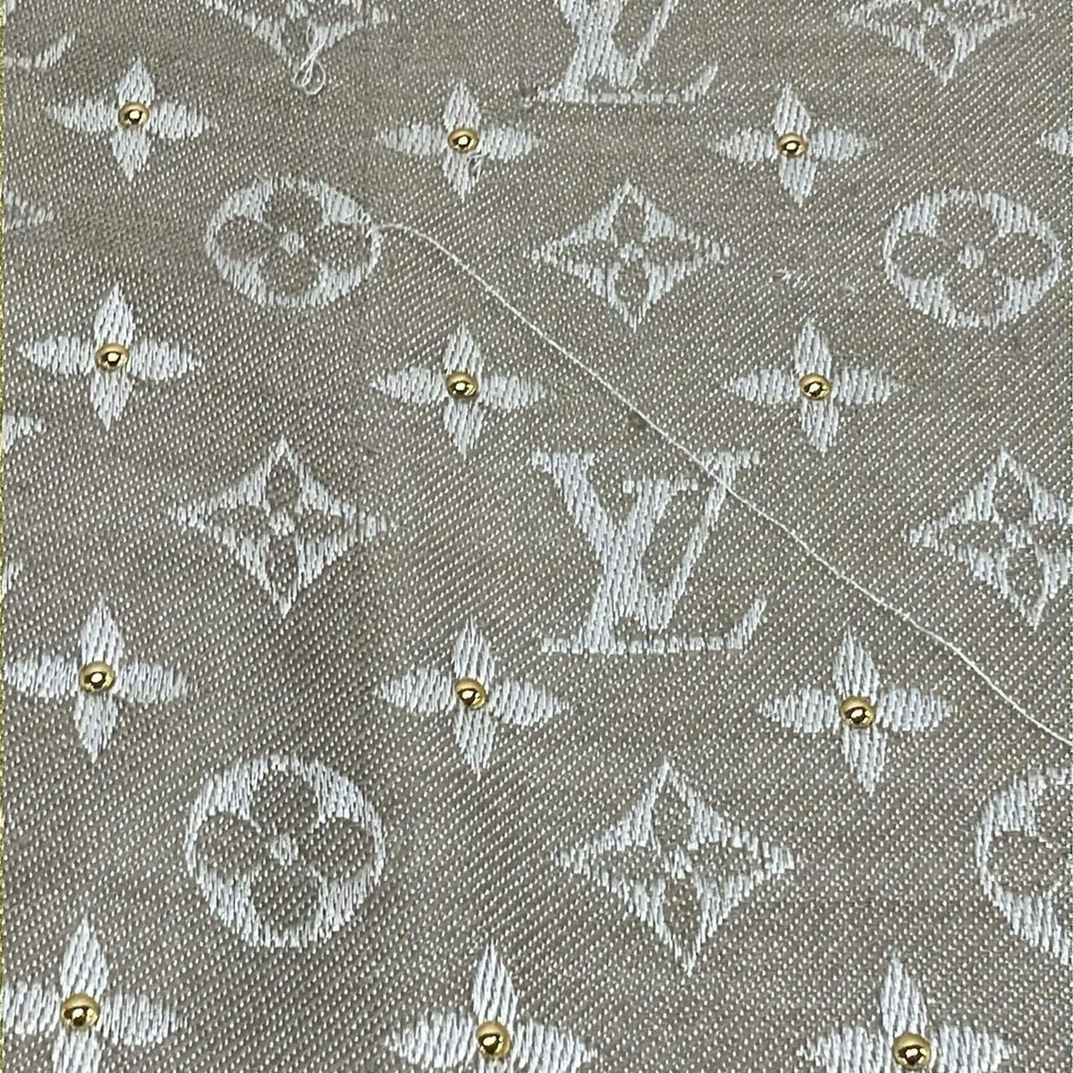 Louis Vuitton Shawl Beige Gold Studded Wool Silk Scarf — view 7