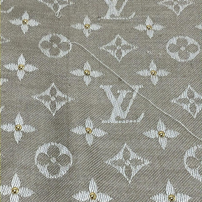 Louis Vuitton Shawl Beige Gold Studded Wool Silk Scarf — view 7