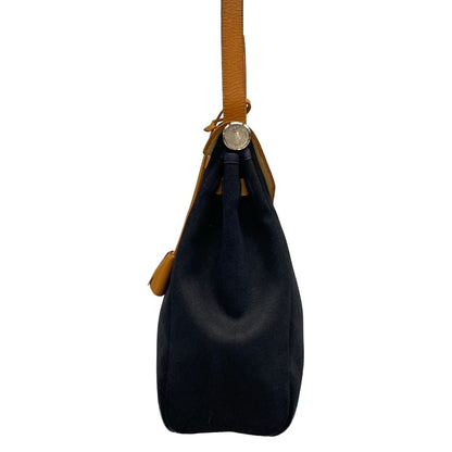Hermes Handbag Herbag PM Black Light Brown Silver — view 4